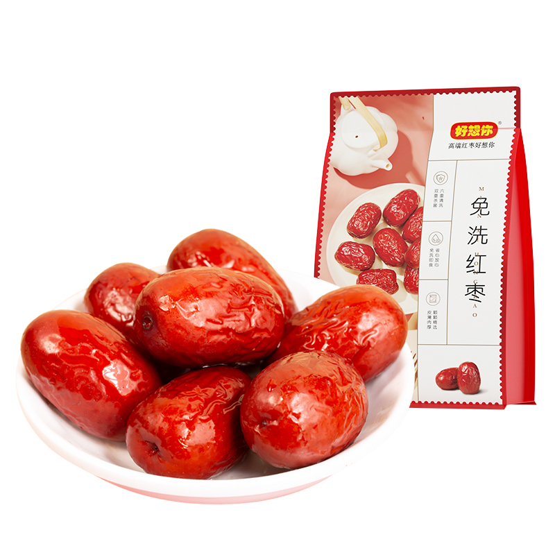 【好想你_免洗紅棗418g】即食若羌新疆灰棗紅棗干貨煲湯泡水正品_好想你杭州專賣店_零食_堅果_特產