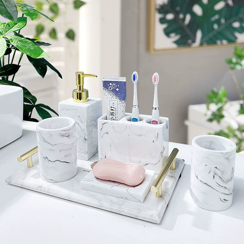 Аренда в ванной комнате пять -чистящий костюм Nordic легкие роскошные принадлежности для ванной комнаты раковина