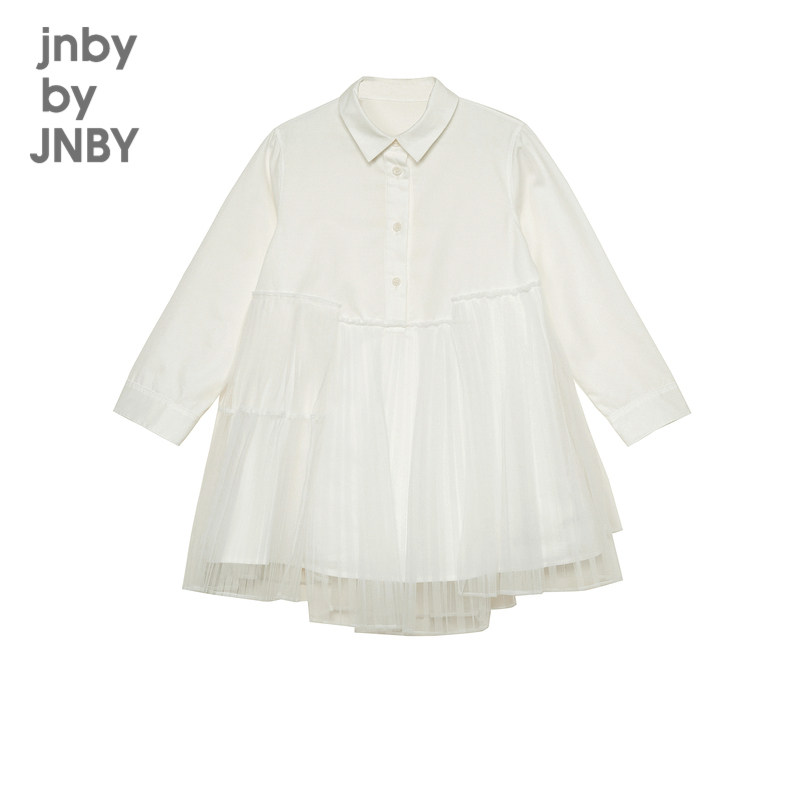 江南布衣童装秋款连衣裙纯色网纱拼接层次感女童儿童jnbybyjnby,淘宝优惠券,粉丝福利购,淘宝优惠卷