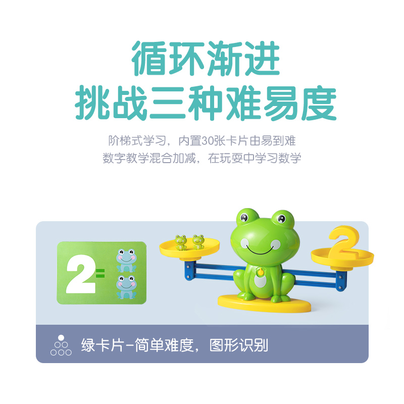 青蛙天平秤儿童益智小玩具数字平衡称卡片数学启蒙思维训练3到6岁