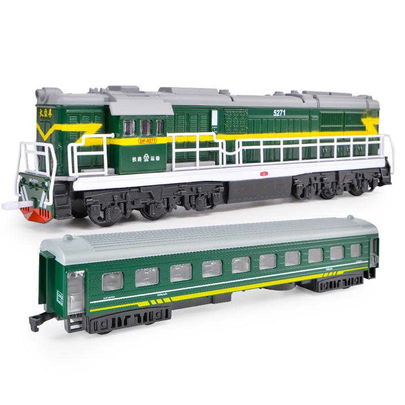 调车机车模型车火车头盒装DF7C东风型合金火车模型儿童玩具车回力 - 图3