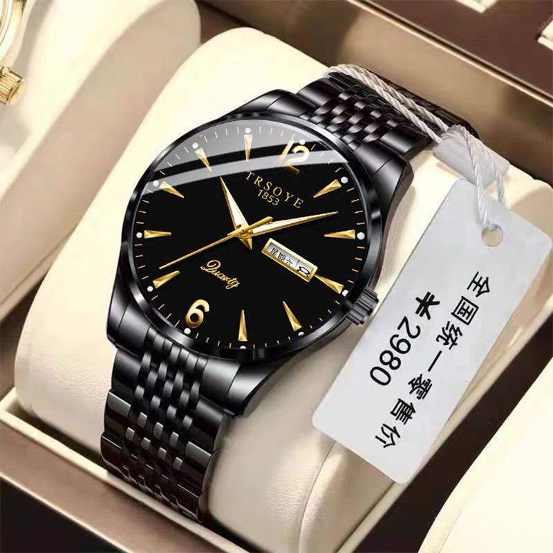 商务防水多功能双日历夜光时尚男表 clnai国产腕表