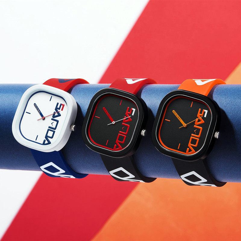 韩版倾斜方形简约中性学生电子表 clnai国产腕表