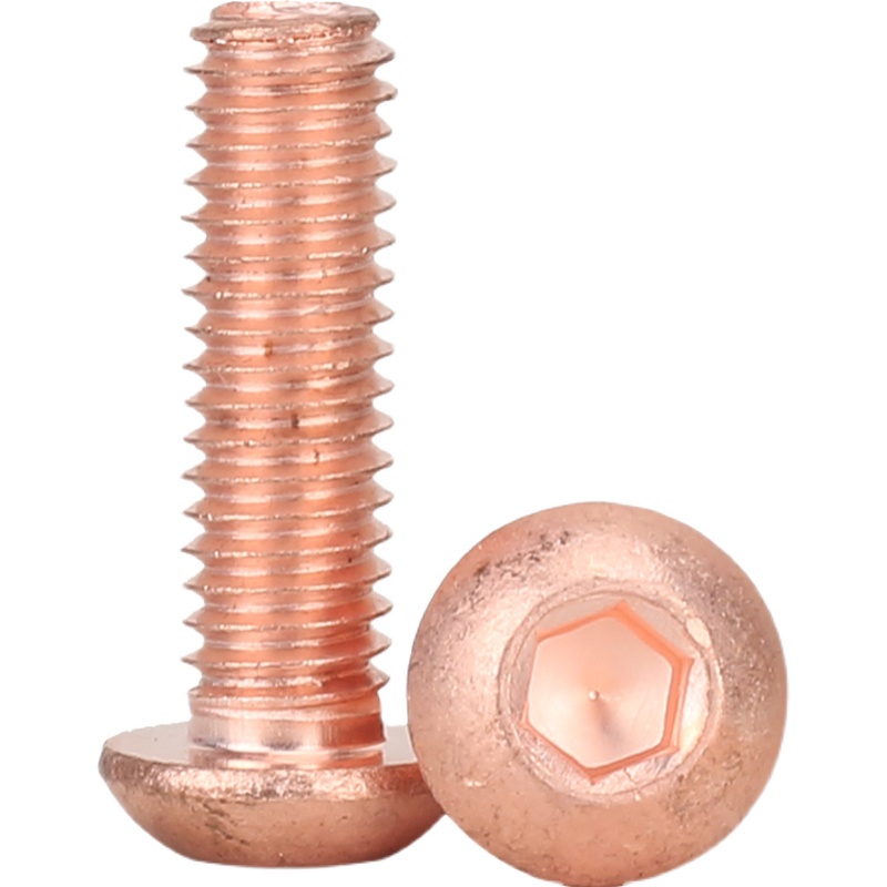 T2紫铜半圆头内六角螺丝纯铜导电红铜螺钉螺栓M2M2.5M3M4M5M6M8 - 图3
