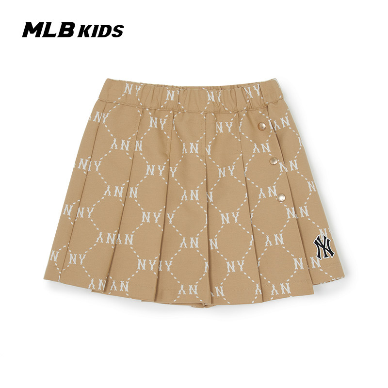 MLB儿童官方女童复古潮奢钻石老花针织开衫百褶裙裤26春季新款,淘宝优惠券,粉丝福利购,淘宝优惠卷