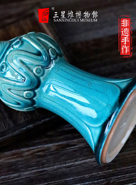 三星堆青铜铃非遗手工陶瓶