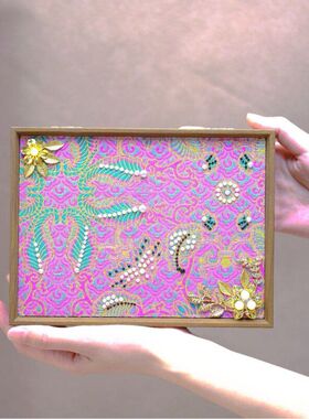 宋锦珍珠画手工DIY材料包收纳盒