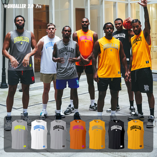 UH无袖运动t恤2.0pro宽肩篮球训练背心夏高弹速干美式健身坎肩男 - 图1