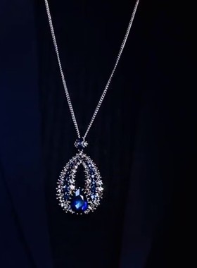 秋冬圆形水滴毛衣链女网红爆款轻奢气质百搭小众设计感精美毛衣链