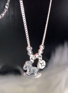 新款银色转运珠碎冰冰项链