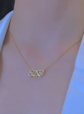金色灵动心动520项链女网红轻奢小众设计感情人节礼物送女友项链