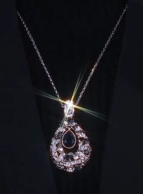 秋冬倾城水滴之恋毛衣链女时尚爆款长款气质高端大气欧美毛衣链女