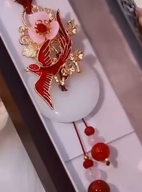 民族风百鸟朝凤平安扣吊坠毛衣链女高级感气质复古长款挂件项链女