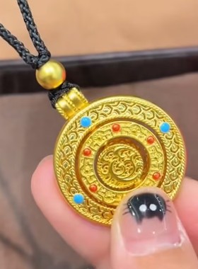 中国风福禄罗盘时来运转项链女网红爆款轻奢百搭小众设计感项链女