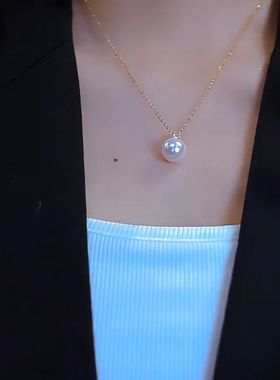 高级感人鱼之泪珍珠项链女爆款轻奢小众设计锁骨链颈链2024新款潮