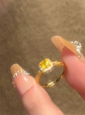 超闪小方糖戒指女时尚爆款轻奢个性高级感小众设计感精美戒指女