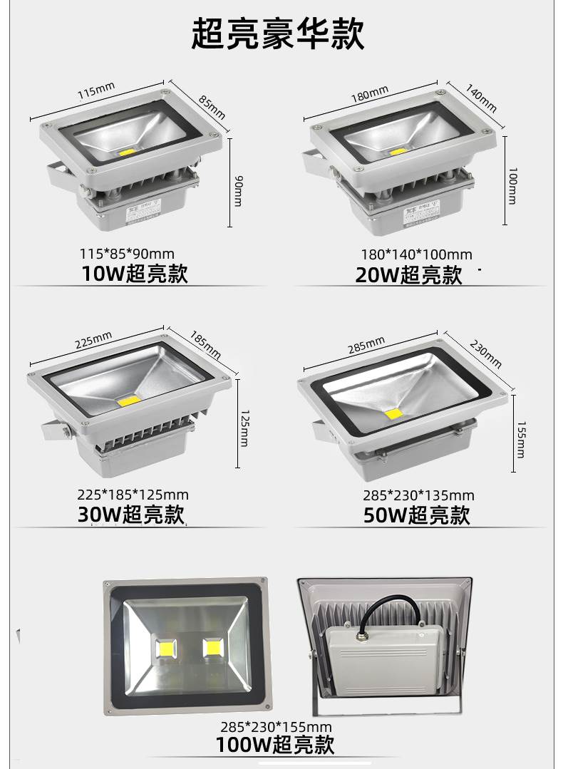 LED投光灯低压直流12V24V10W20W50W船用电瓶泛光灯户外太阳能防水 - 图1