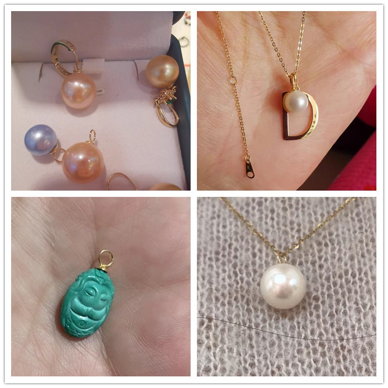 18k金花托盘珠帽吊坠简单款珍珠diy手工材料耳线耳环耳坠空托配件 - 图2