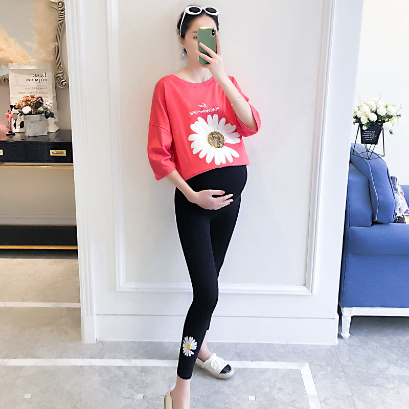 孕妇装夏孕晚期宽松短袖托腹t恤 娇馆套装