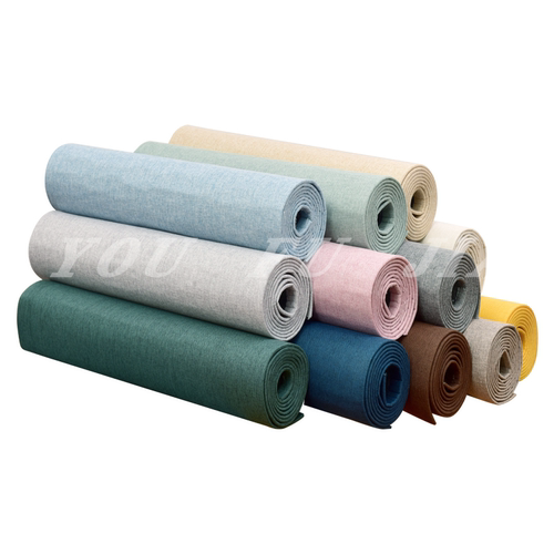 深圳包安装亚麻自粘墙布客厅直播间背景墙卧室硬包自贴软墙板壁布 - 图3