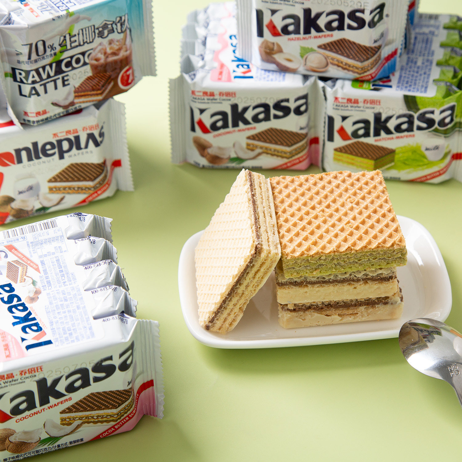 不二良品威化饼干7层连包抹茶榛子椰子味小包装酥脆夹心饼干零食,淘宝优惠券,粉丝福利购,淘宝优惠卷