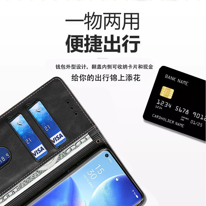 适用vivoV23手机壳翻盖全包镜头V23E双面防摔磁吸V21E钱包式插卡V20保护套多功能V20E商务真皮皮套 - 图1