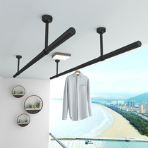 Stainless steel stationary clotheshorse Balcony Top Mount Fixed Clotheshorse Black white pipe Single-pole sandbar Hanging Clothes