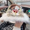 New Internet celebrity diamond-encrusted Xiaowang Chai Teddy shaking head dog car ornaments female driver ladies car interior decoration supplies