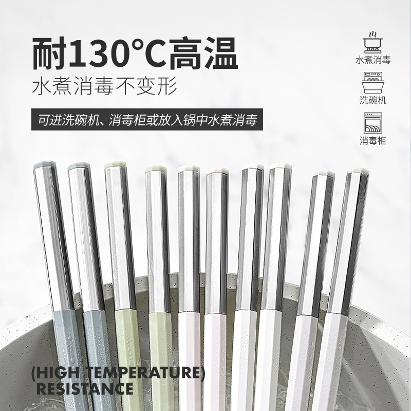 康巴赫高顏值五色合金筷子家用一人一筷粉色馬卡龍耐高溫分食筷子_康巴赫旗艦店_廚房/烹飪用具