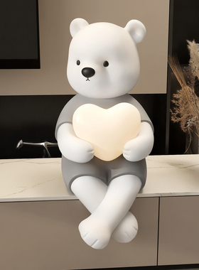 布科可爱熊变色爱心灯摆件