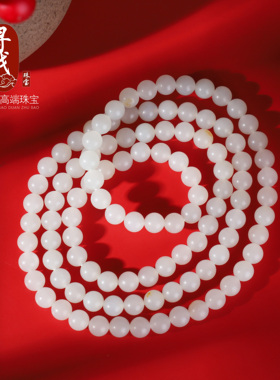 天然新疆和田白玉#羊脂级，6mm