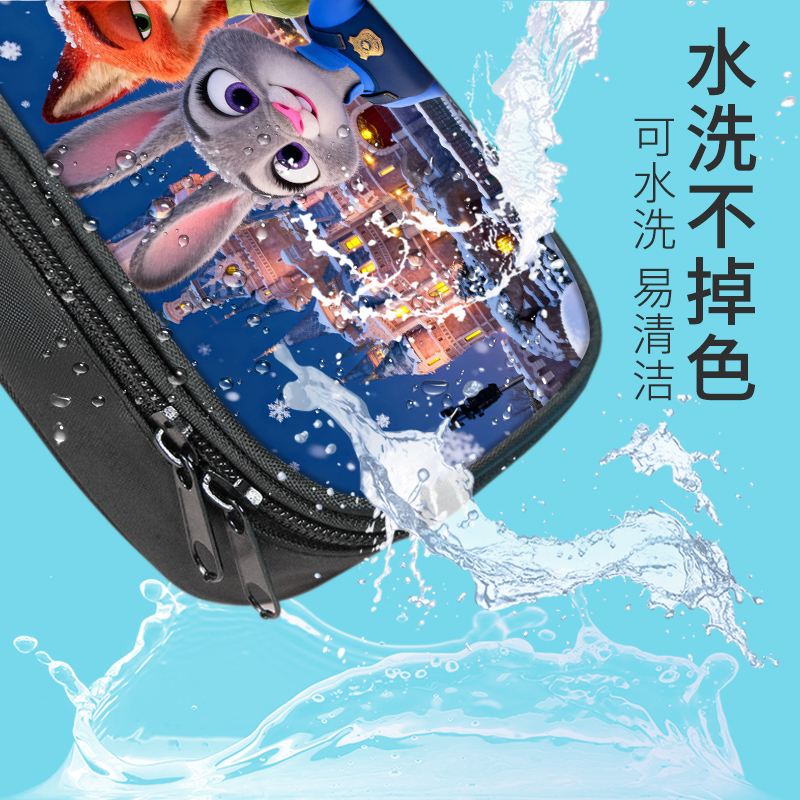 疯狂动物城笔袋高颜值大容量兔子朱迪尼克狐文具盒ins风男孩女孩圣诞礼物diy小学生城堡铅笔盒初中帆布文具袋 - 图1