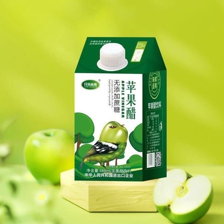 甘思雨露苹果醋饮料488mlx5盒