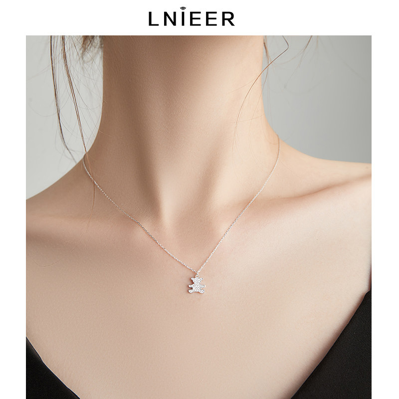 925纯银可爱小熊夏季新款锁骨链 lnieer项链