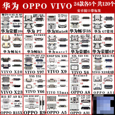 常用手机尾插套餐安卓接口打包OPPO华为VIVO充电插口USB通用大全