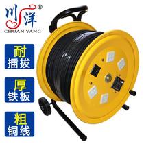 Pull Car Type with wheel 220V thickened with wire mobile cable disc 2 Core 3 Core 50 m 100 m winding disc hauling wire tray