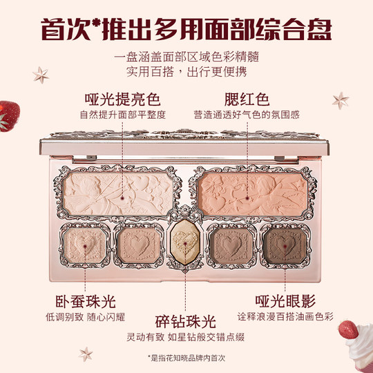 Flowers and Knows Strawberry Cupid Facial Comprehensive Dish Blush Eyeshadow Highlight Flagship Store