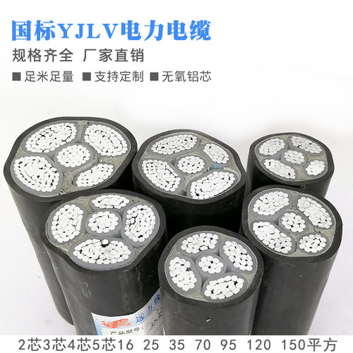 YJLV铝芯电缆线3/4/5芯三相四线10/16/25/50/70平方铠装铝线电缆 - 图2