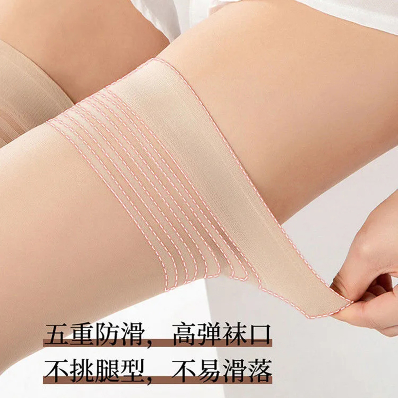 浪莎长筒丝袜女防勾丝夏季超薄过膝大腿袜性感防滑黑肉色高筒_浪莎13号店_女士内衣/男士内衣/家居服-第4张图片-提都小院