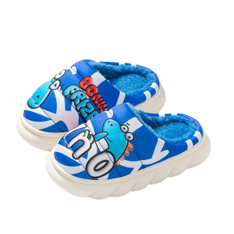 冬季儿童棉拖鞋男童女童大童卡通保暖防滑小孩厚底室内居家宝宝拖