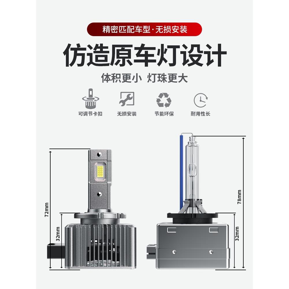 汽车LED大灯泡D1S/D3S/D5S/D8S/D2S/D4S氙气疝气灯改装远近光超亮 - 图0