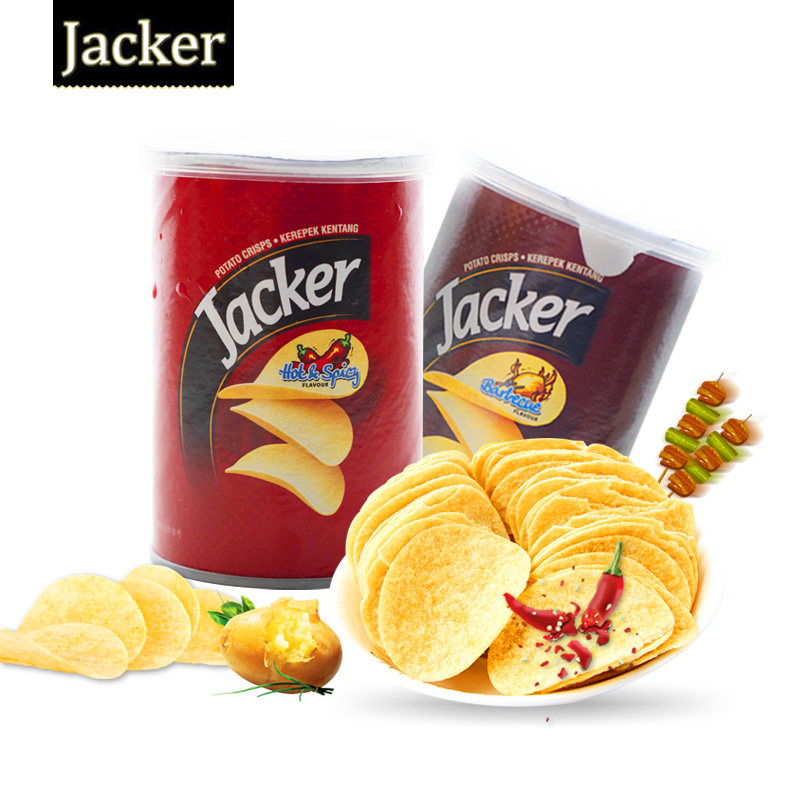 jacker杰克40g罐装桶装进口薯片 福多食品膨化食品