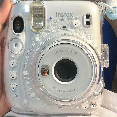 拍立得保护壳透明富士mini12/11保护套防摔相机手提装饰配件可爱 - 图1