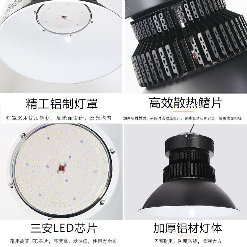 工矿灯led厂房灯超市灯车间照明led灯仓库吊杆工业灯100W200W超亮-图0