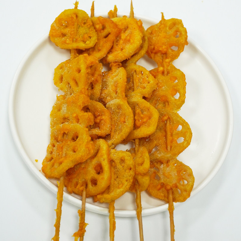 李亿浩香酥藕片串20串冷冻半成品裹粉酥脆莲藕串油炸烧烤食材商用