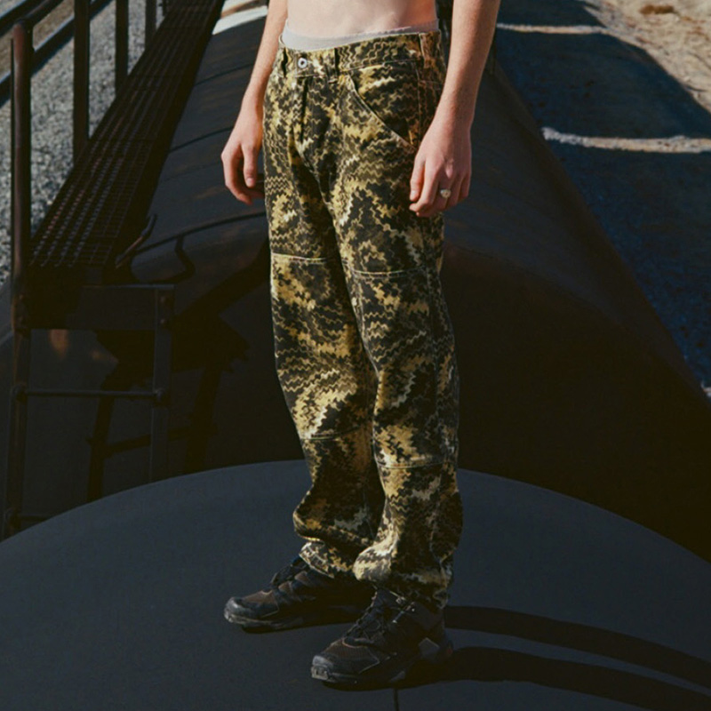 Polar Skate Co 93 Camo Work Pants蟒纹运动滑板工装牛仔长裤男-图1