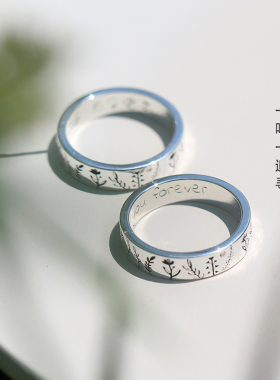 原创设计《花草》情侣戒指定制