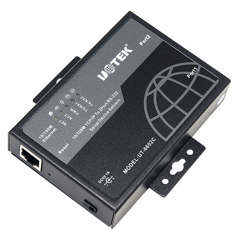 宇泰(UOTEK)串口服务器rs232转以太网模块TCP/IP转2口rs232/485/422双向通讯串口转网口ModBus网关UT-6602-图1