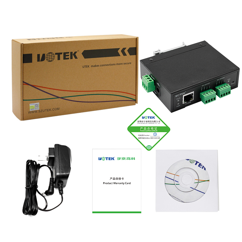 宇泰高科（uotek）10/100MTCP/IP Modbus RTU以太网网口物联网转2口工业级RS485/422串口服务器UT-60-402M - 图3