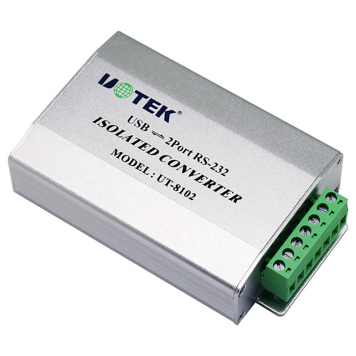 宇泰(UTEK)USB转2口RS232光电隔离接口协议转换器 正品UT-8102 - 图0